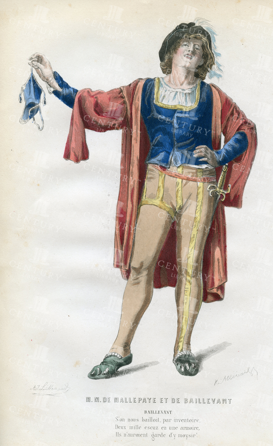 1873 Antique French Theatre Pre The Renaissance 1450-1550 Print