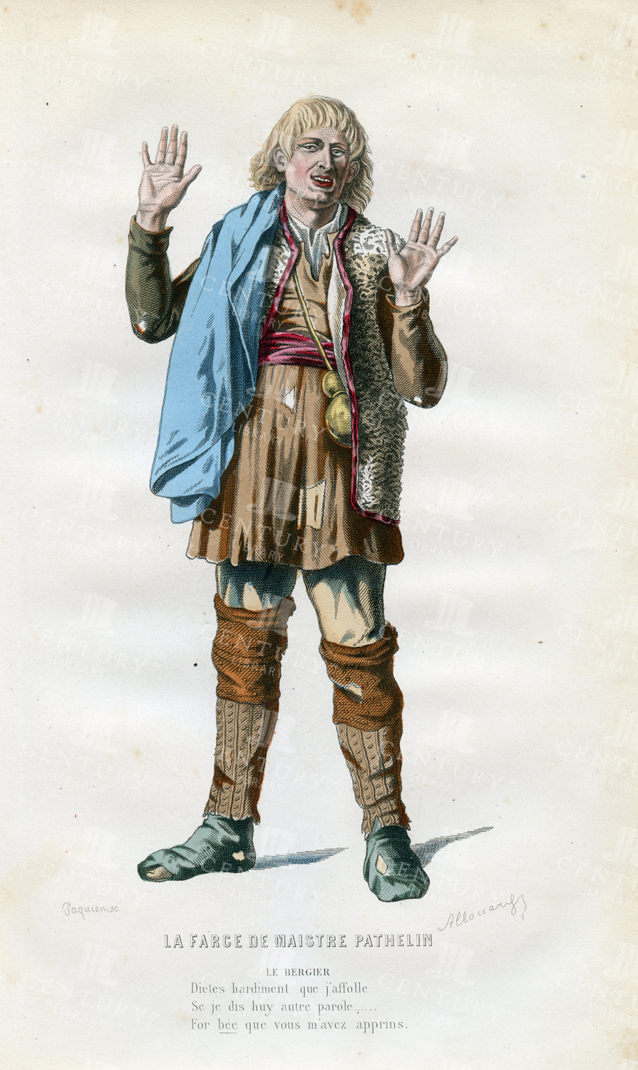 Master Pathelin's Farce - Vintage 1873 French Theatre Print