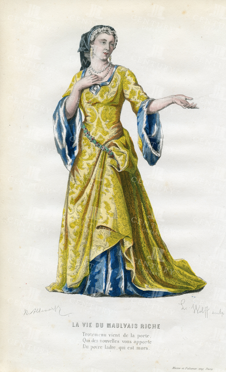 Vintage French Theatre Print - The Life Of The Wicked Rich