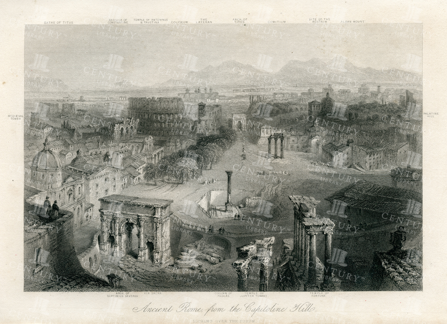 Ancient Rome From The Cipitoline Hill - 1781 Vintage Roman Print