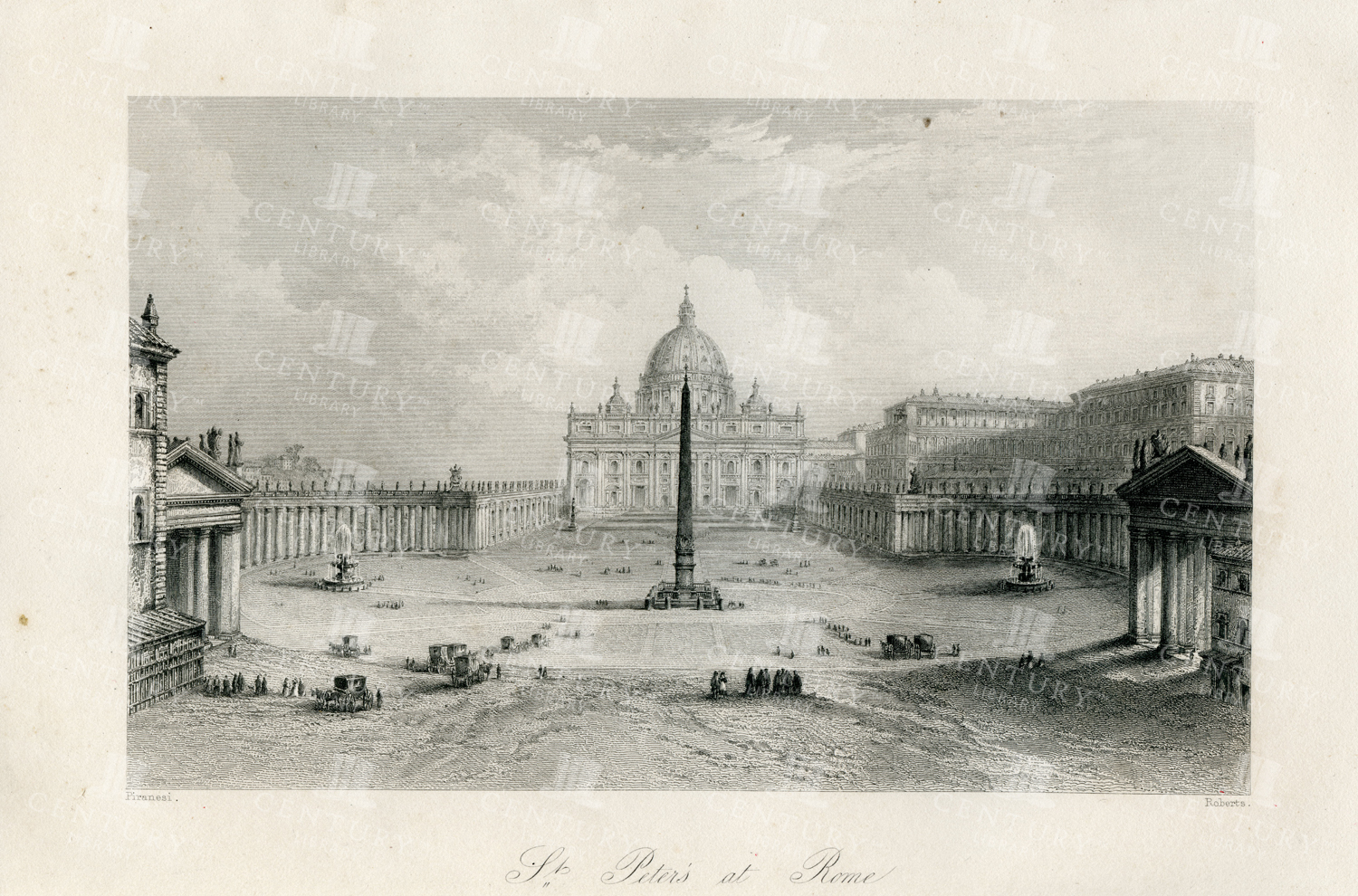 St Peter's At Rome - Antique 1781 Roman Empire Print
