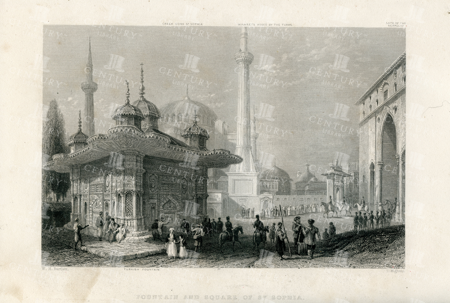 Fountain And Square Of St Sophia - Vintage Print - 1781