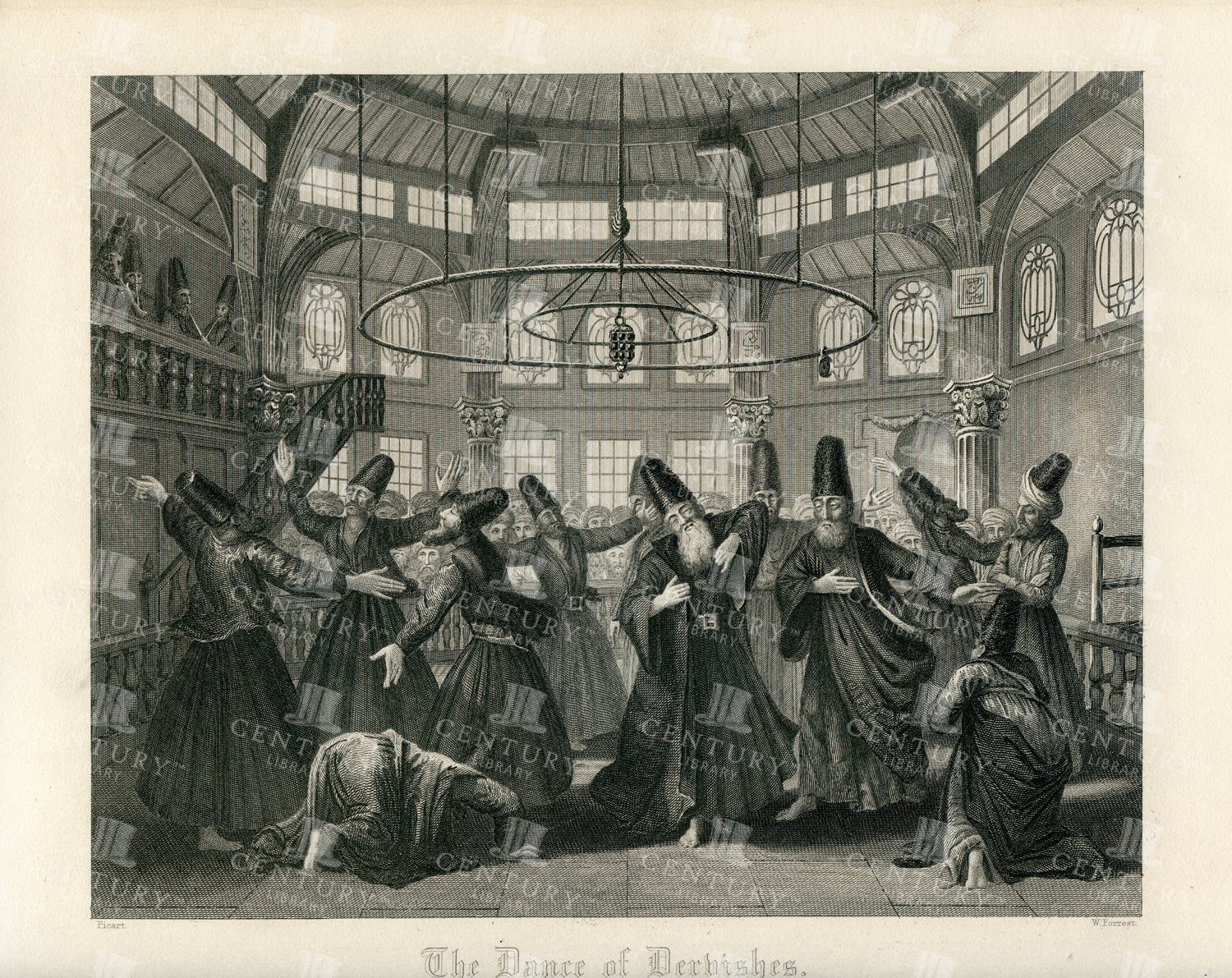 Vintage Religions Print - The Dance Of Derbishrs - 1840