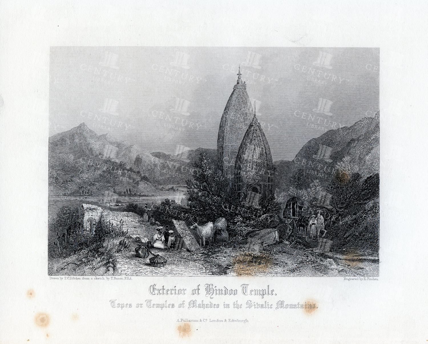 Vintage Faiths Of The World Engraving - Exterior Of Hindoo Temple