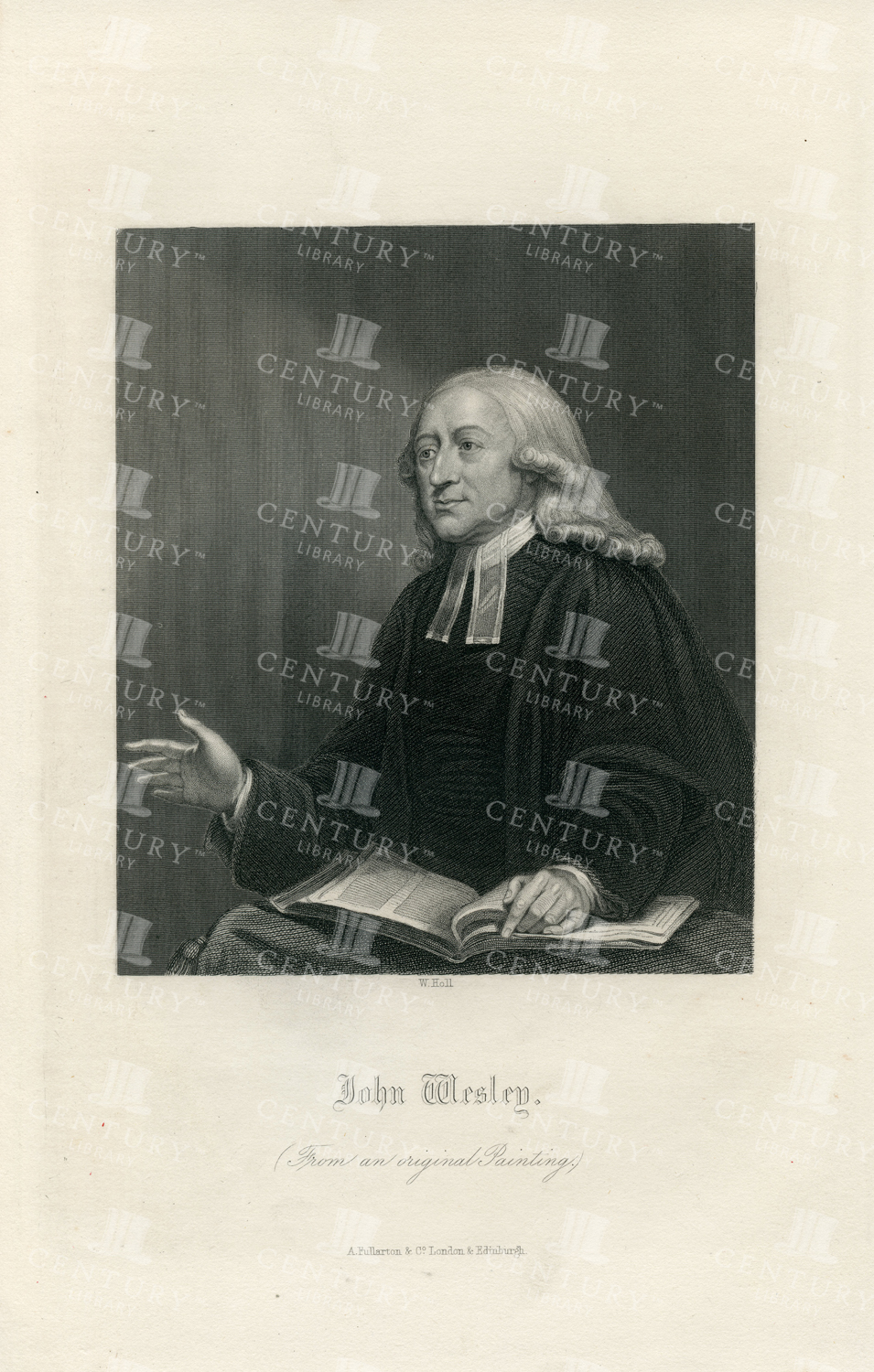 John Wesley - English Cleric - Vintage 1840 Religious Print