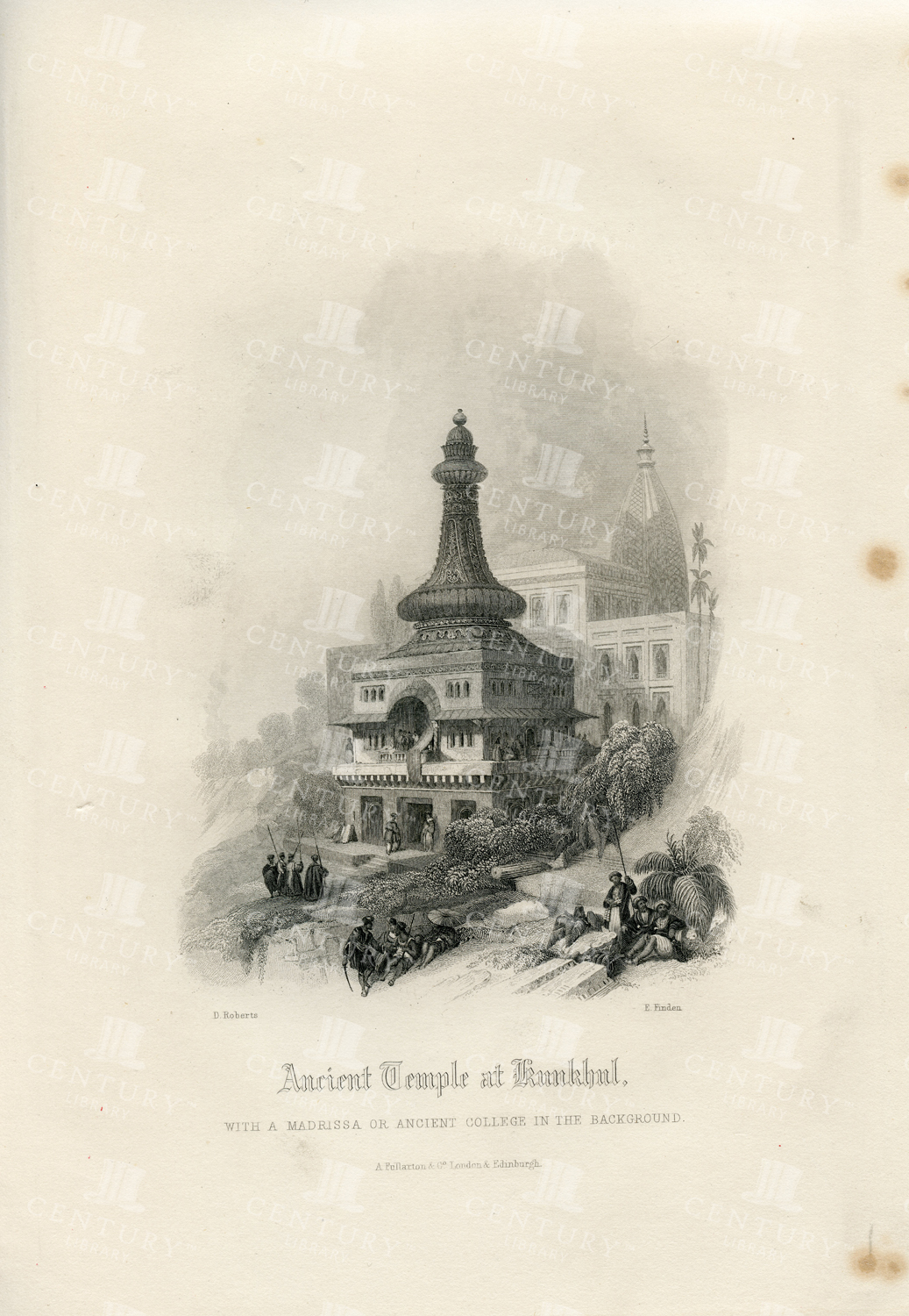 Vintage 1840 Print - Ancient Temple At Kunkhal