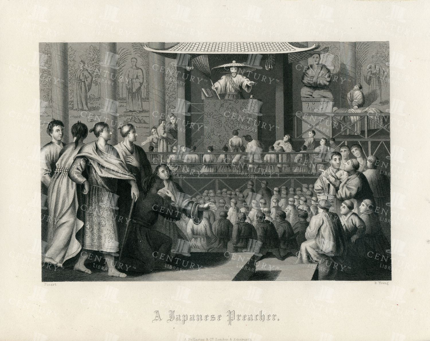 Vintage 1840 Faiths Of The World Print Of A Japanese Preacher