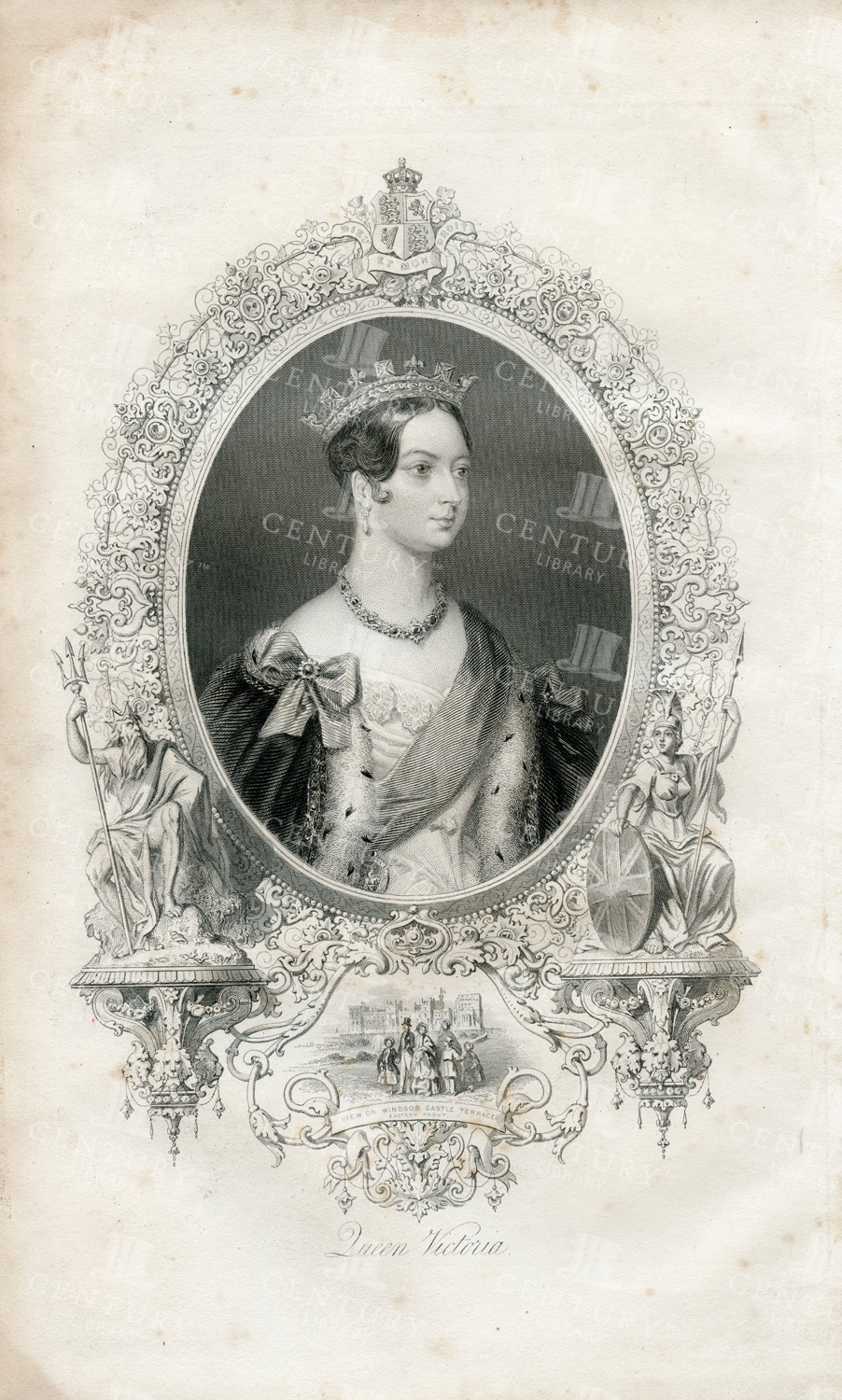 Queen Victoria - Vintage History Of England Print - 1860
