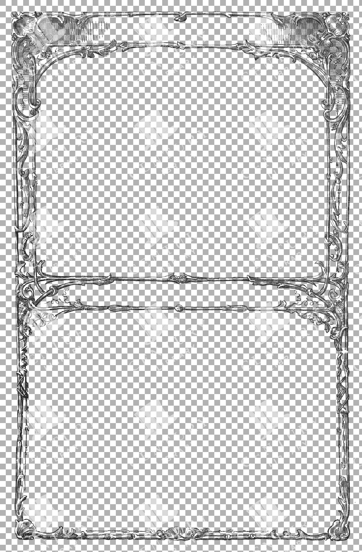 Ornate Vintage Frame With Decorative Curves And Flourishes