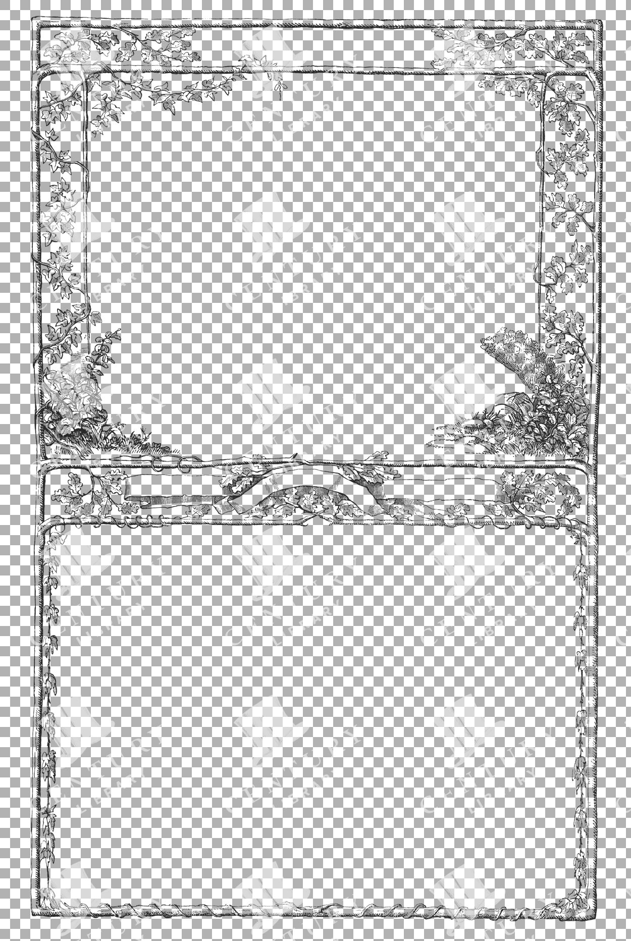 Ornamental Frame With Scrollwork And Floral Details