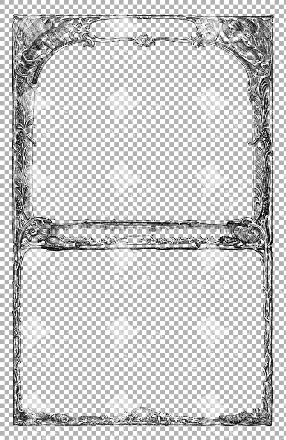 Antique Ornamental Border Line Art With Classical Accents