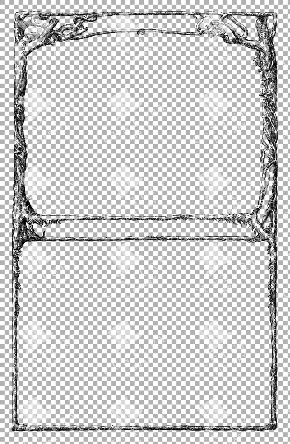 Elegant Ornate Border Line Art Made With Intertwined Branches