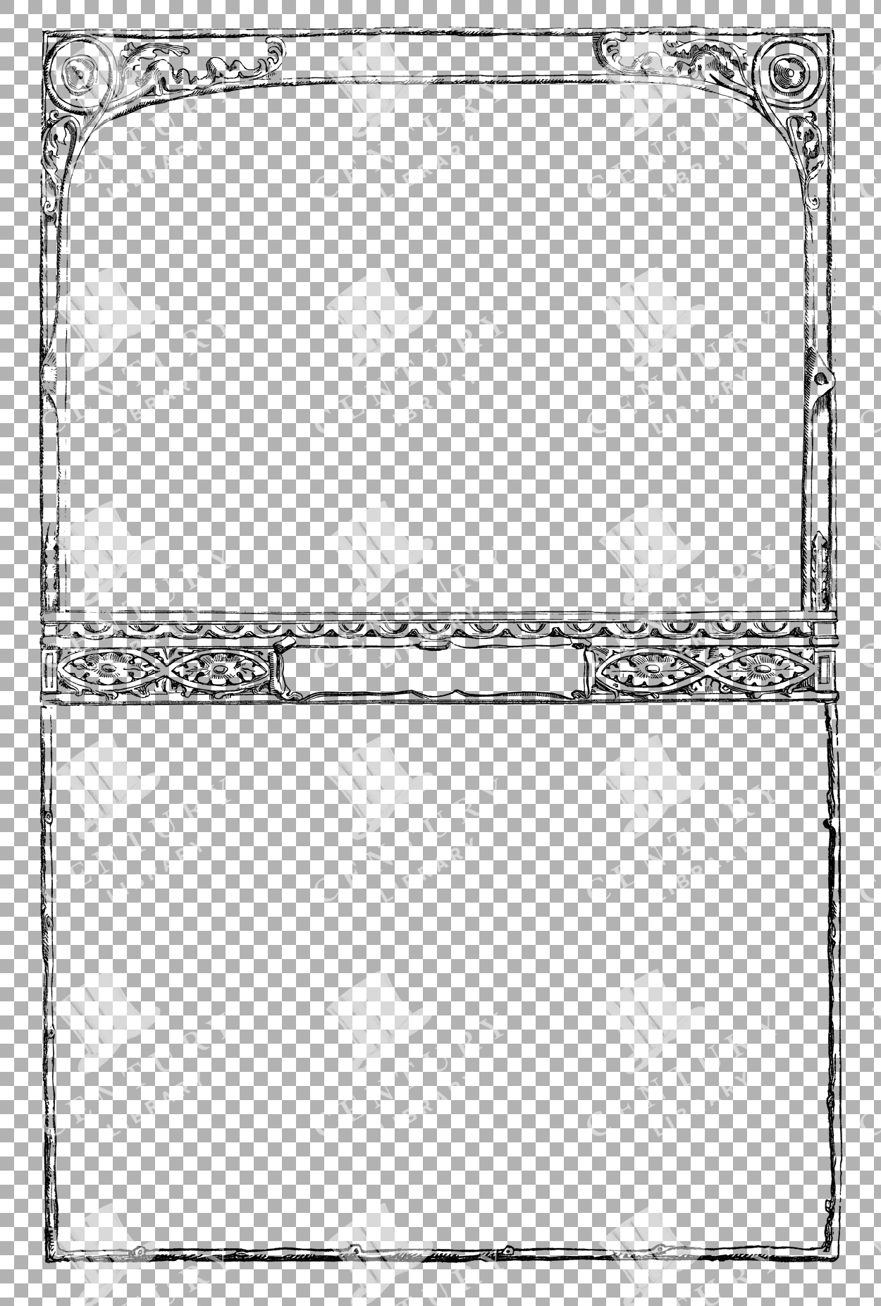 Antique Transparent Png Ornamental Border With Architectural Elements