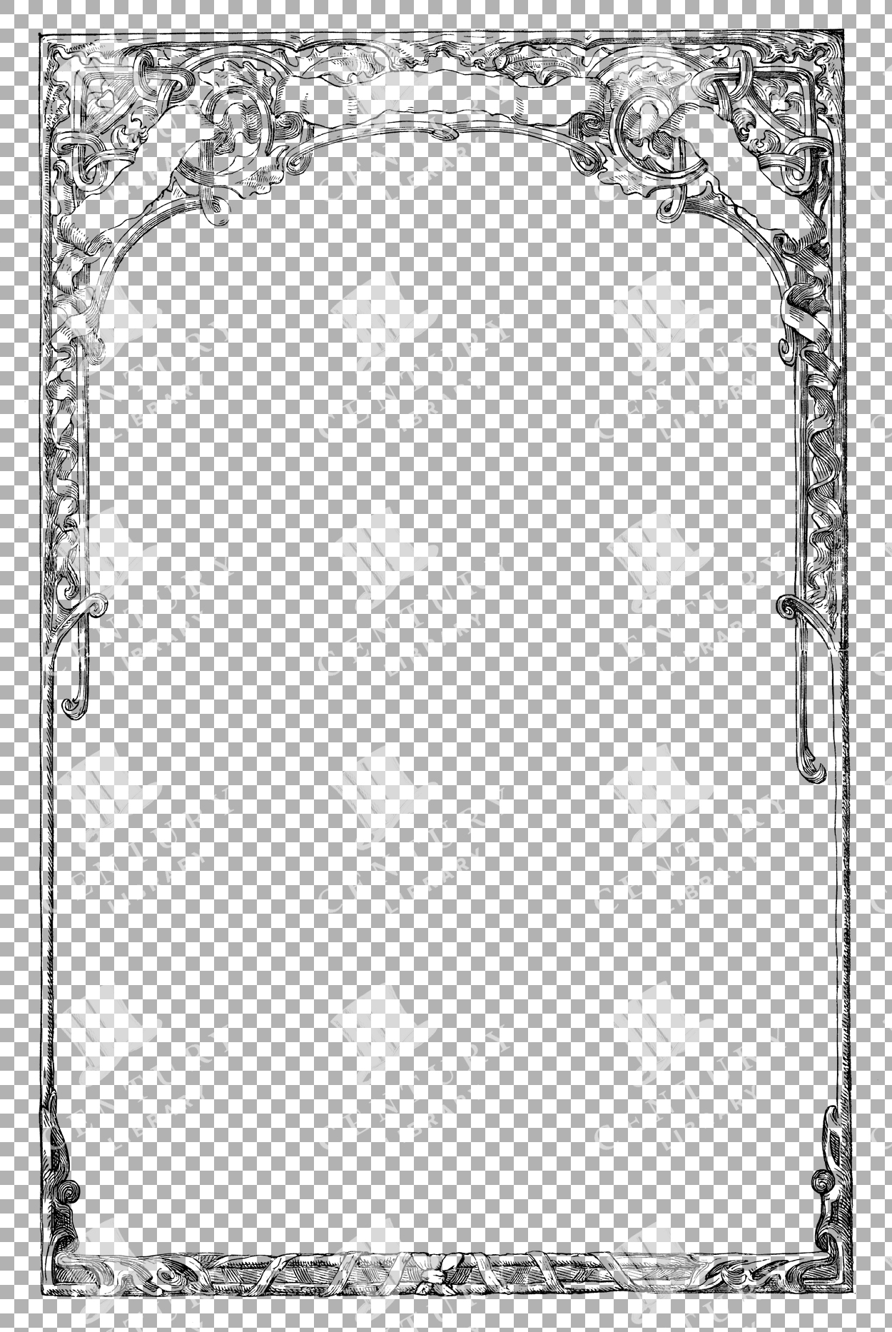 Ornate Vintage Frame With Decorative Curves And Flourishes