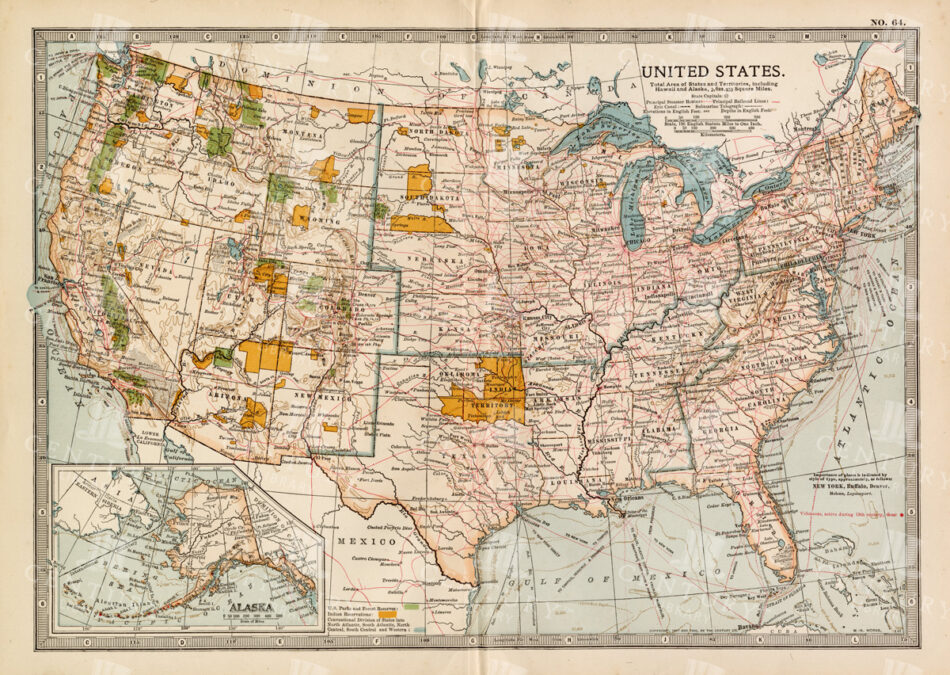 Antique Map Of The United States