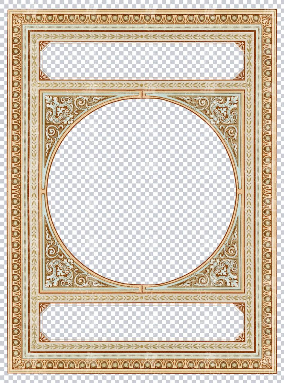 Ornate 19th Century Decorative Frame With Elegant Patterns And Circular Middle