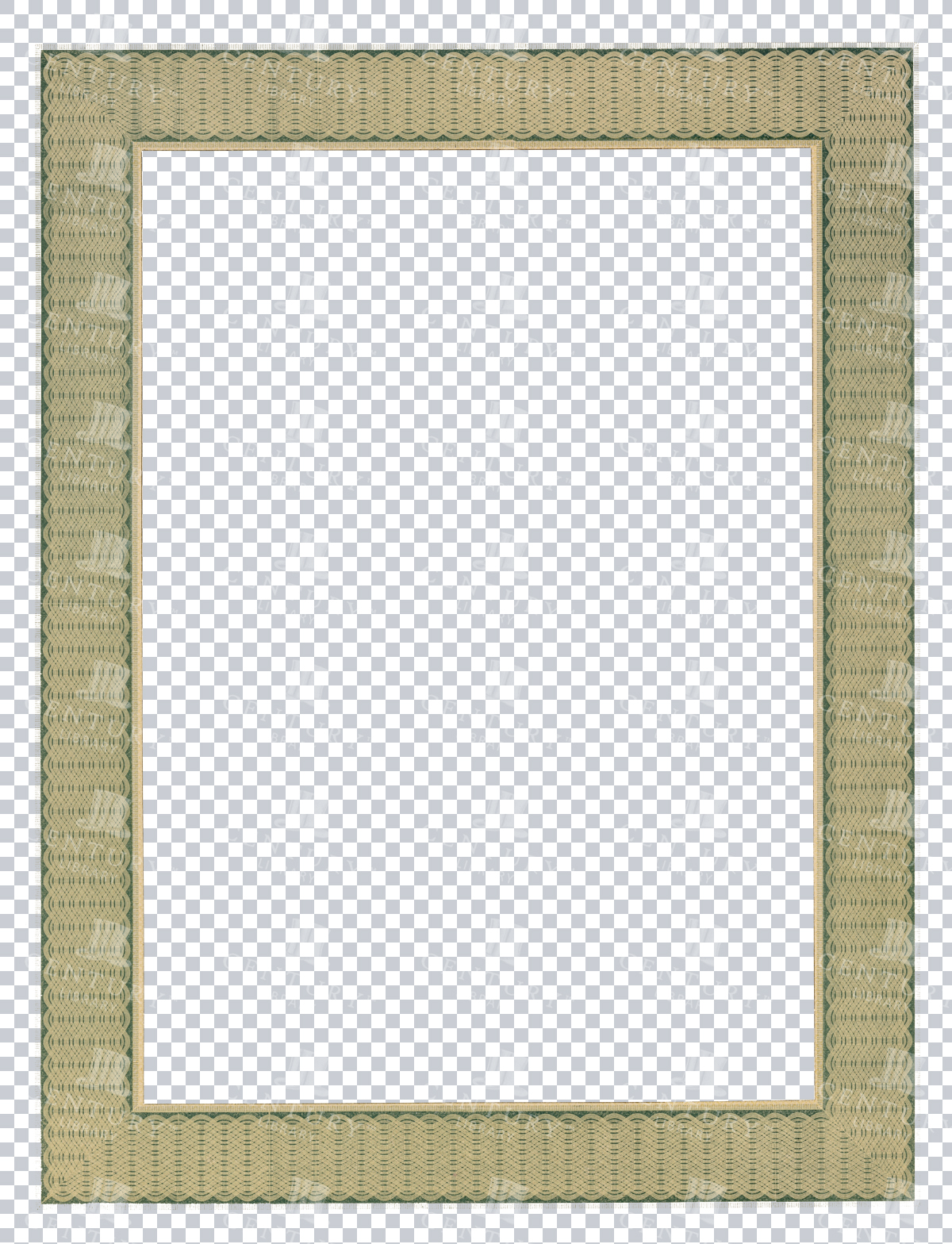 Textured Green Ornate Frame For Traditional Certificates And Artworks