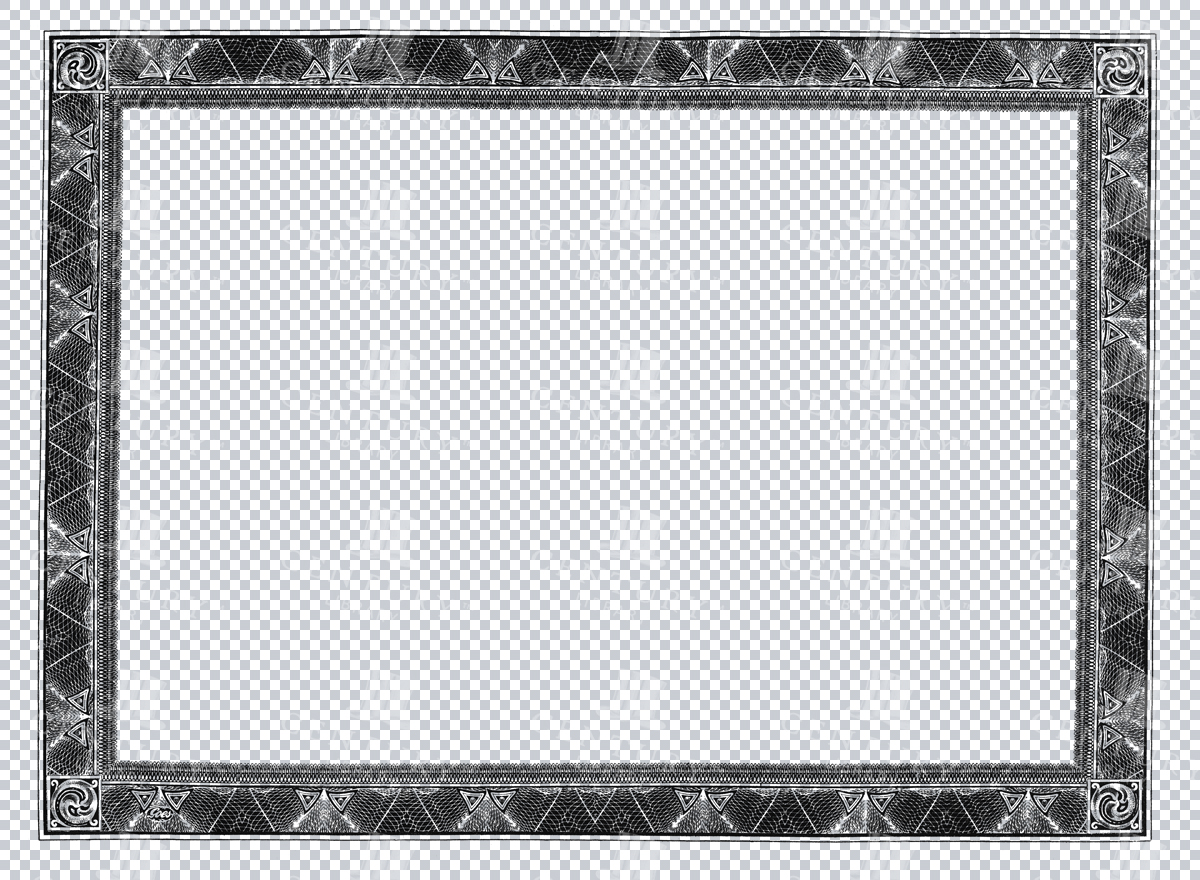 Black Intricate Frame Design With Geometric Patterns For Documents