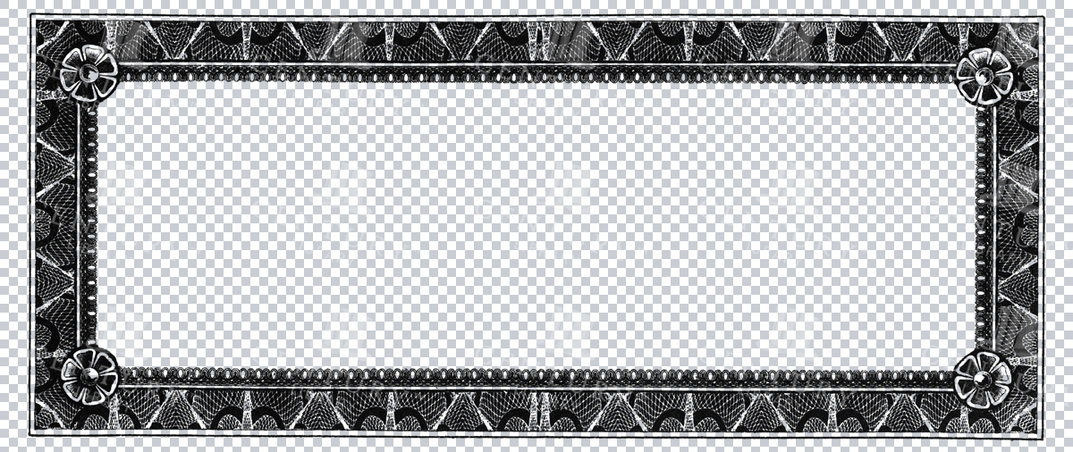 Black Ornate Border With Intricate Patterns For Certificate Frames