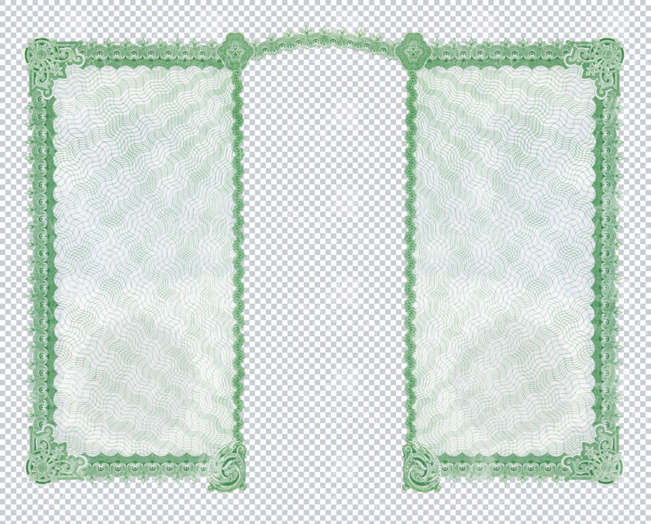 Green Guilloche Certificate Border - Double Panel Security Frame
