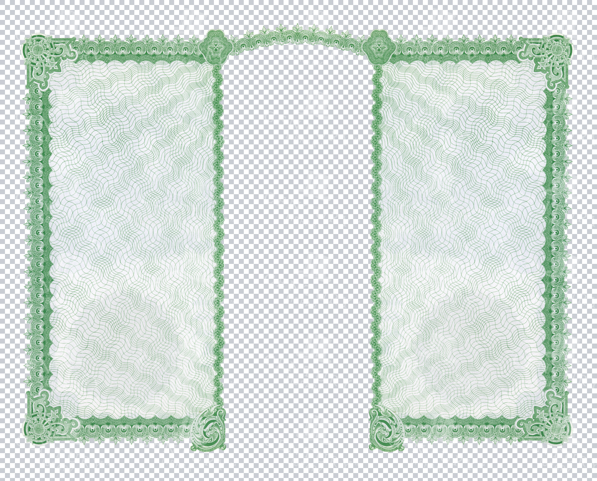 Transparent Green Dual Panel Certificate Border