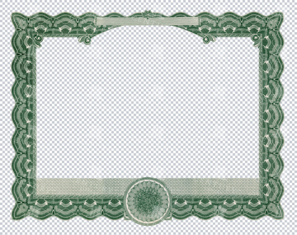 Vintage Green Certificate Frame With Complex Border