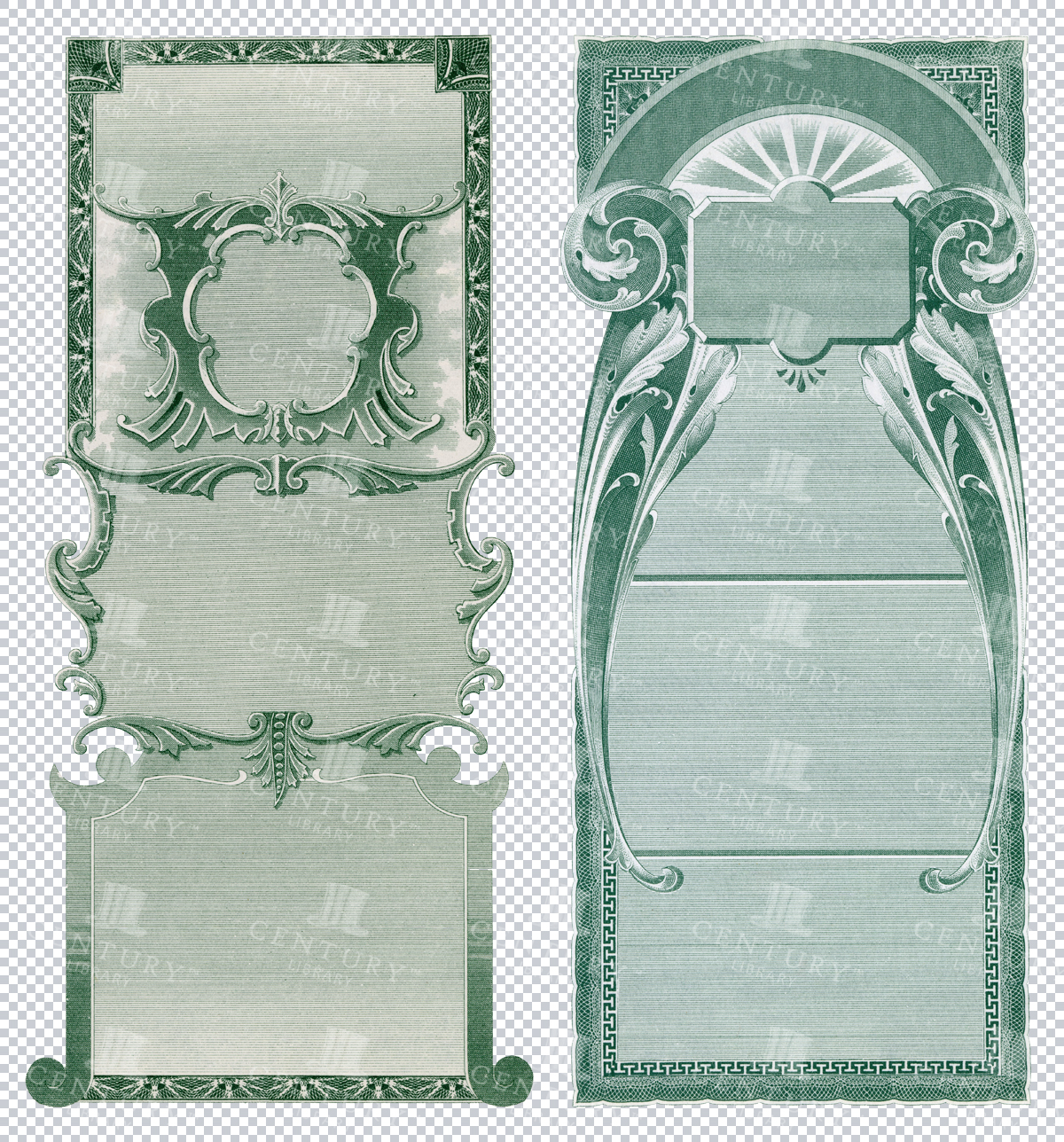 Elegant Green Certificate Designs With Decorative Ornate Corners