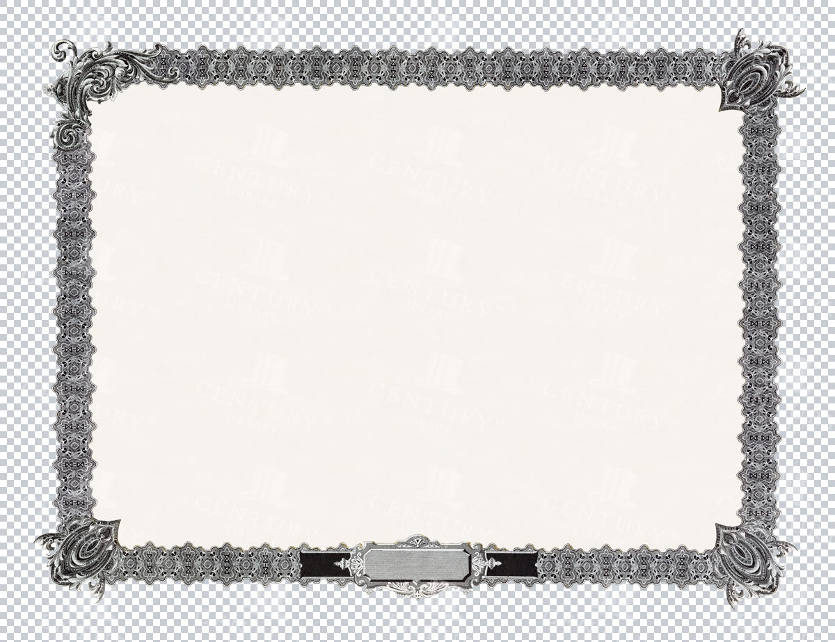 Antique Style Black And White Certificate Border With Ornate Details