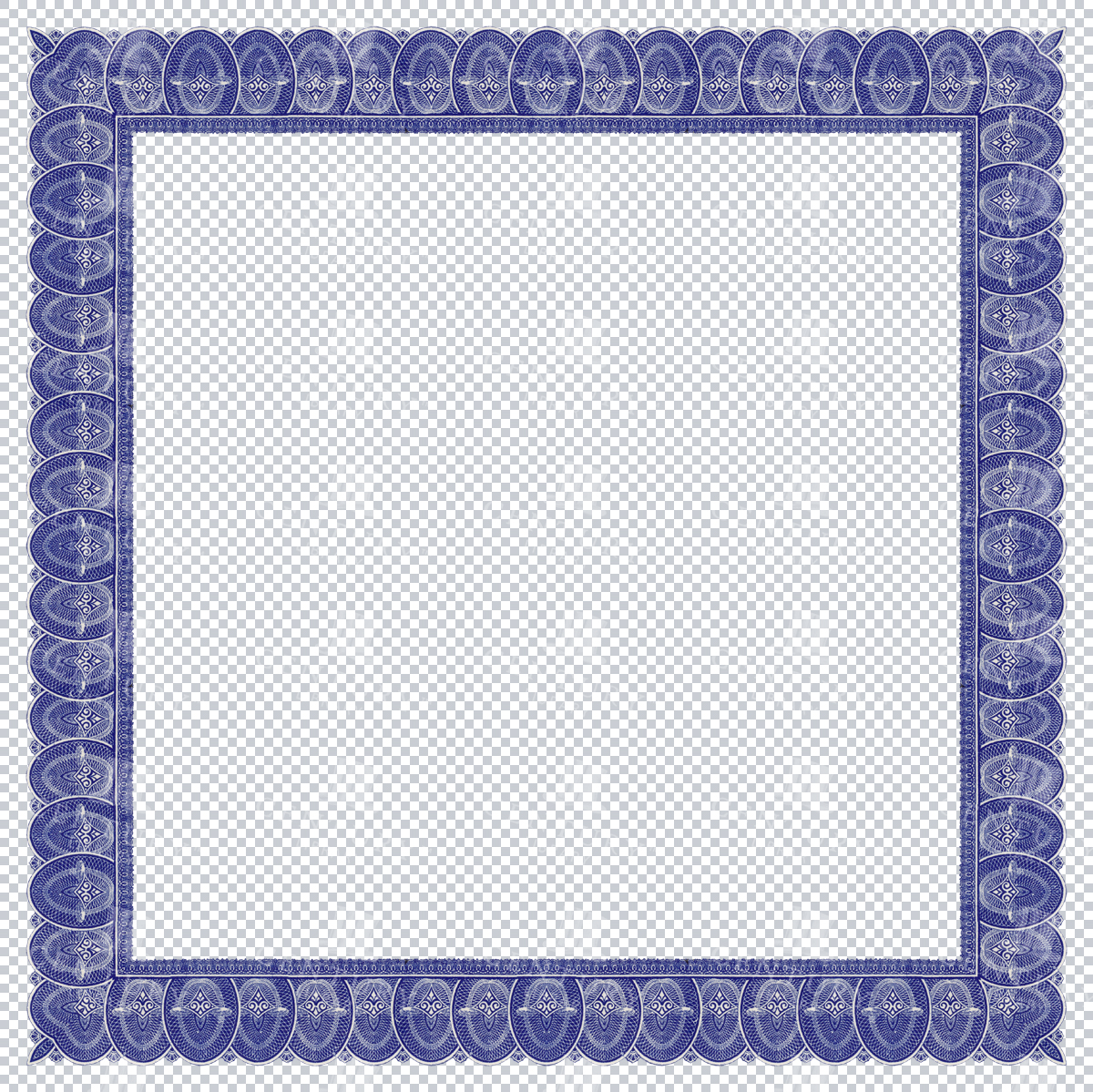 Blue Ornate Border Design