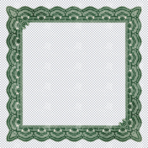 Scalloped Green Border Frame With Wave-like Patterns For Elegant Display