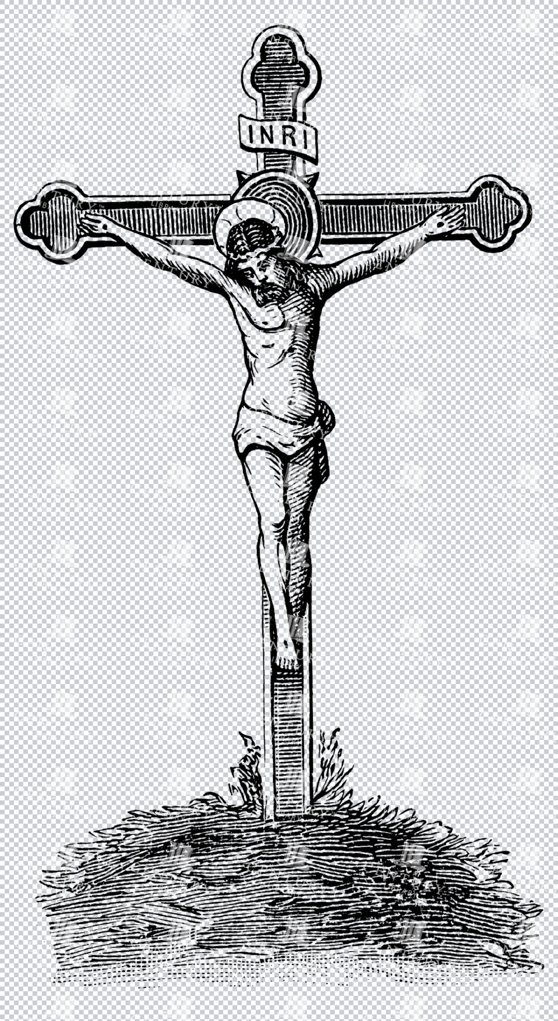 Jesus On A Cross Isolated Illustration