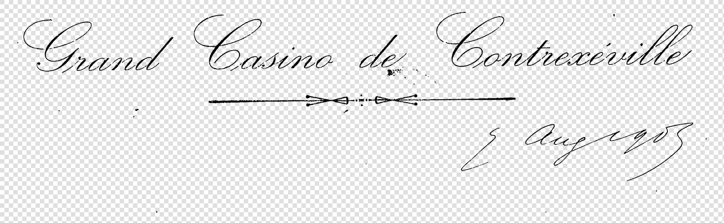 French Script Overlay from Grand Casino de Contrexeville Letterhead