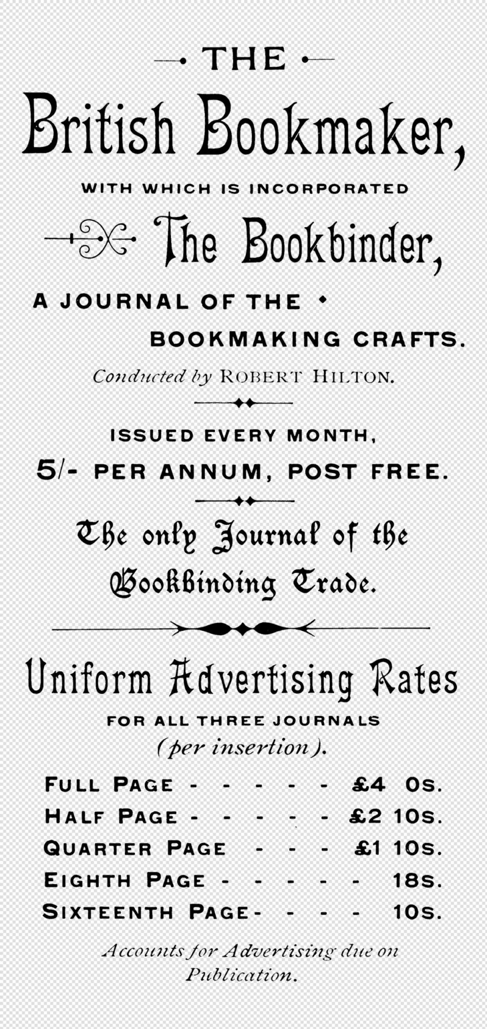 The British Bookmaker Price Index Card – Transparent Vintage Typography