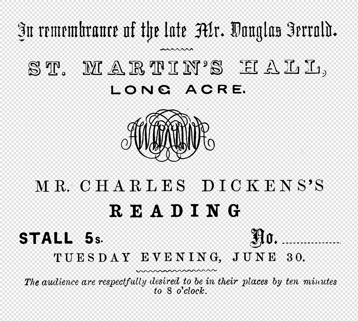 Vintage Typography Poster Advertising a Charles Dickens Reading – Decorative Design