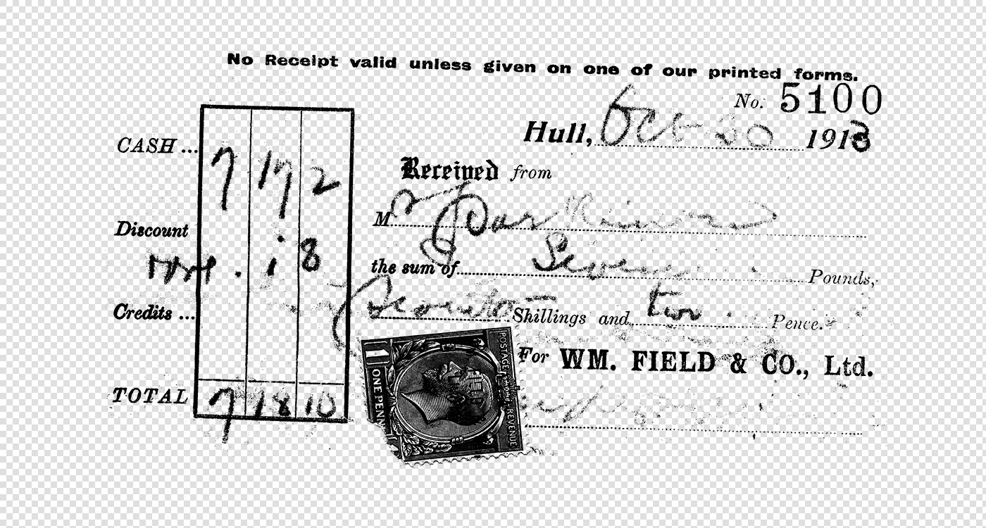 Vintage Receipt with Printed Text