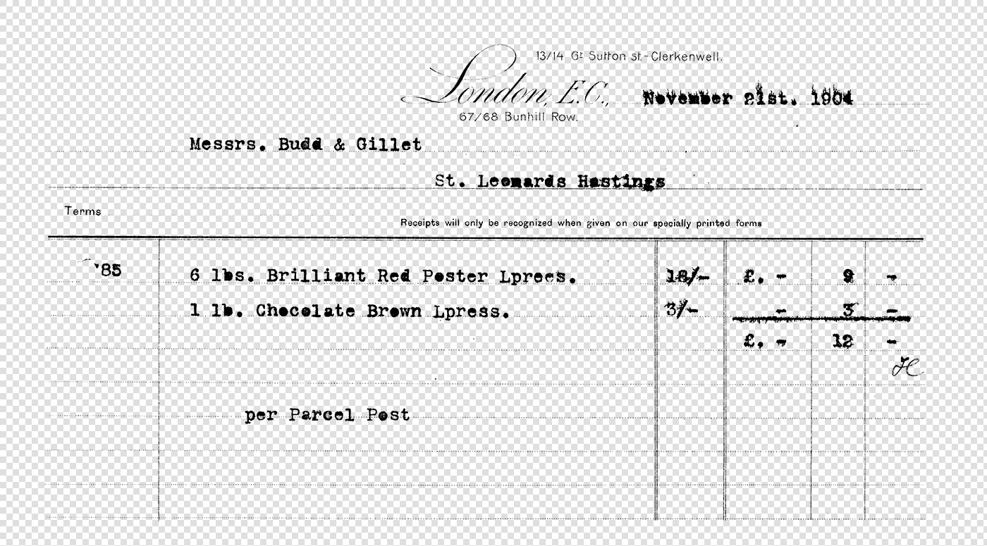 Vintage Typewriter Receipt from a London Company – 1904