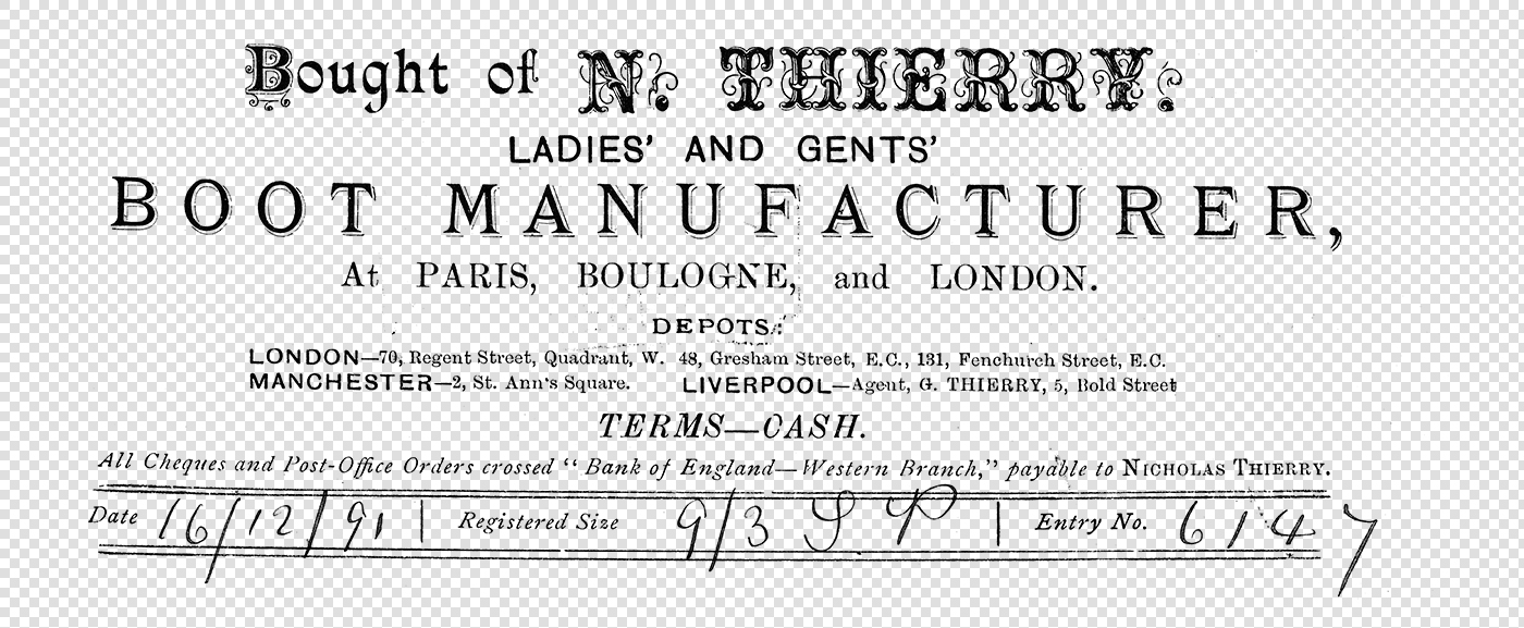 Ornate Vintage Boot Manufacturer Invoice – 1891 Antique Letterhead Design