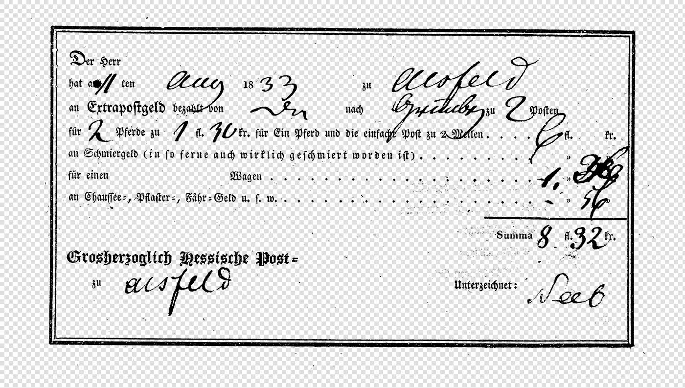 Antique German Tax Receipt – Handwritten & Stamped Financial Document (1833)