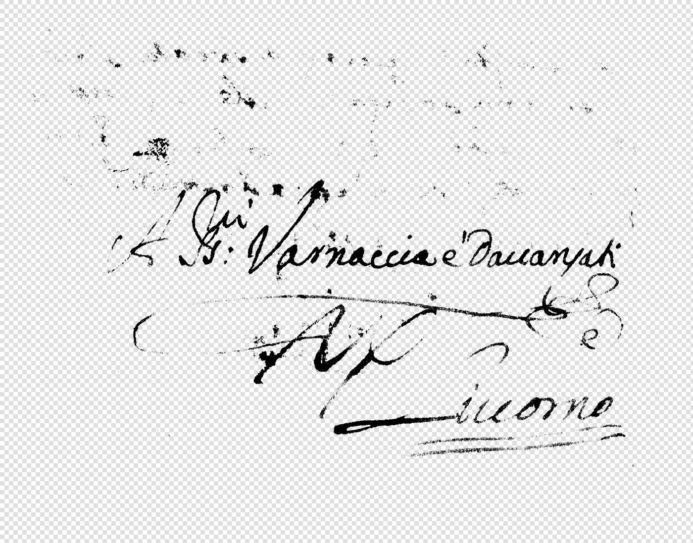 Faded 19th Century Italian Document – Elegant Calligraphy