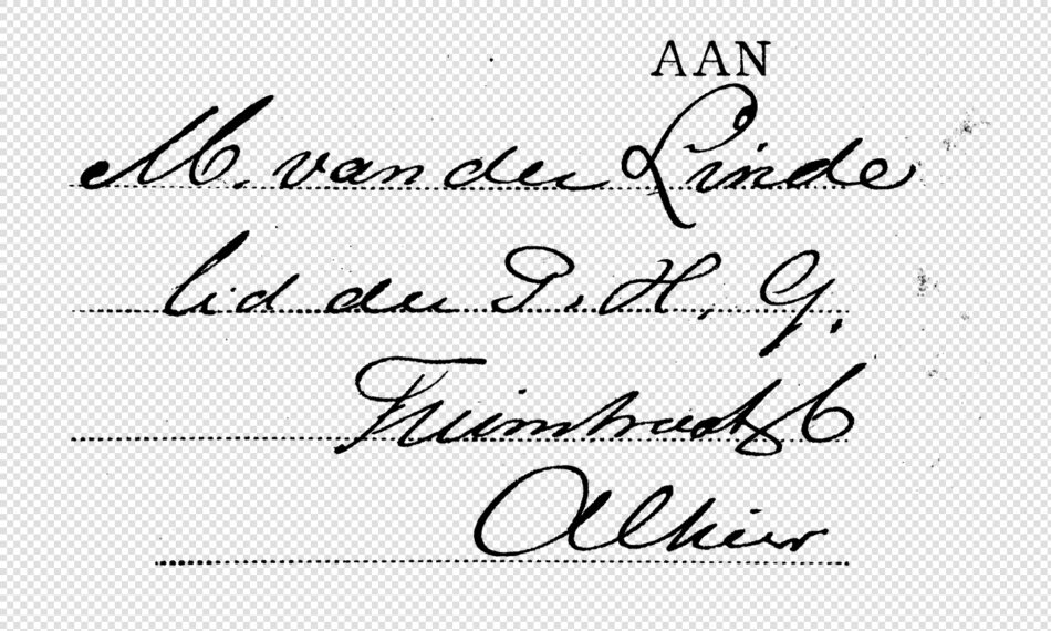 Handwritten Address on Dotted Lines