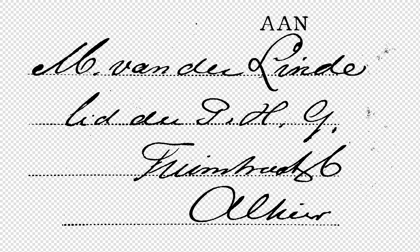 Handwritten Address on Dotted Lines