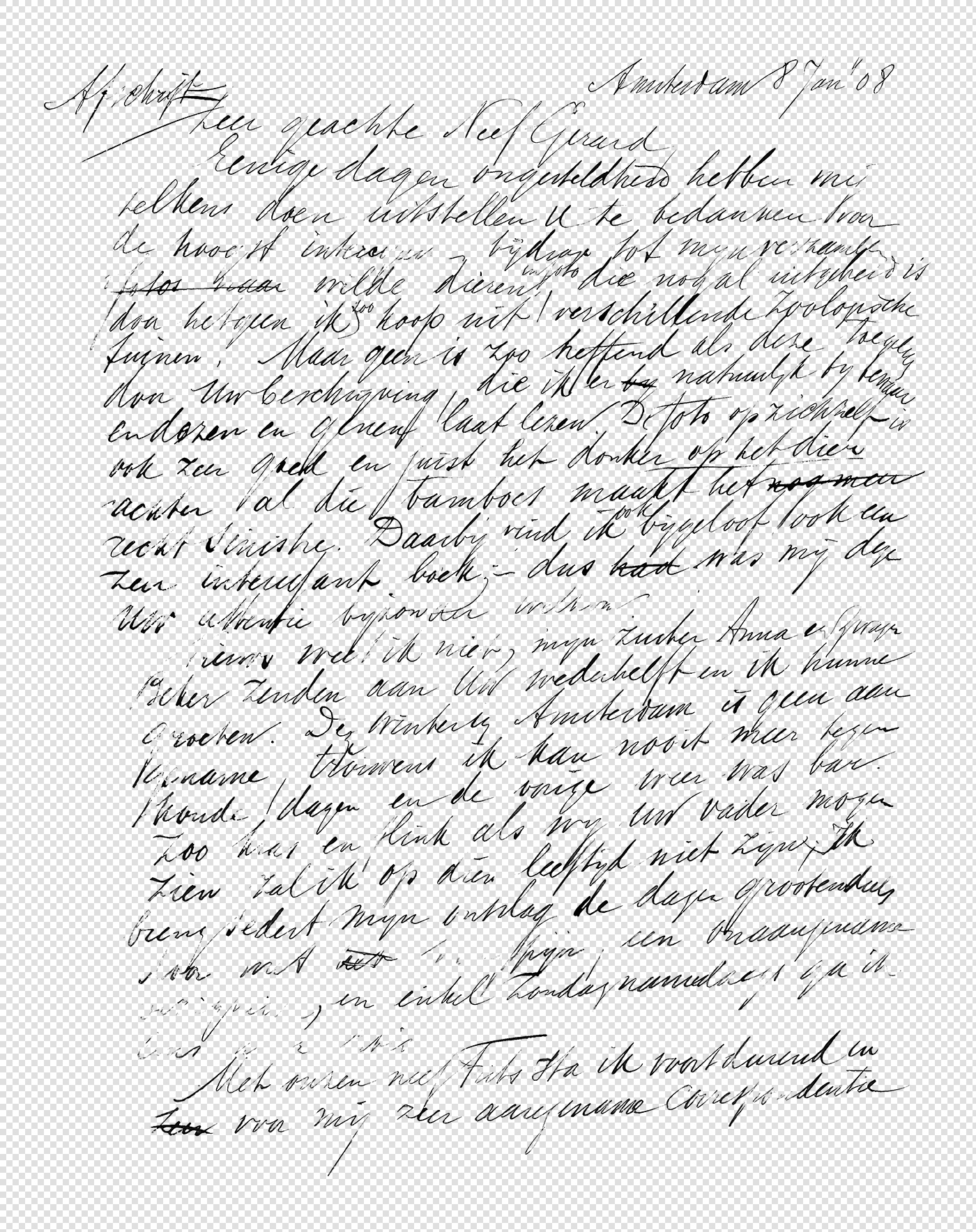 Wonderfully Handwritten Calligraphy Letter - Transparent Handwriting Overlay