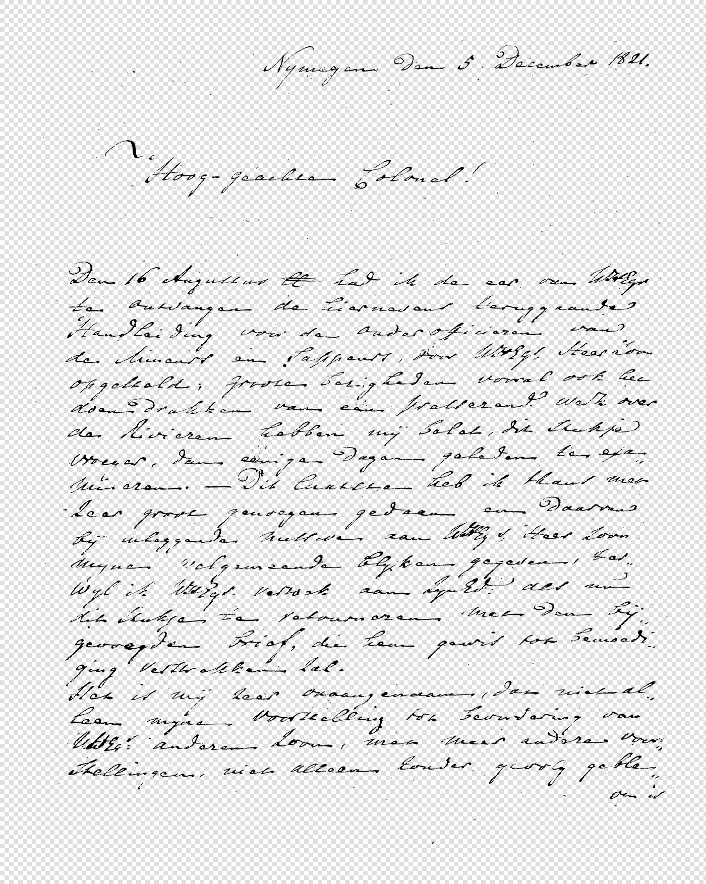 Handwritten Calligraphy - 1821 - Transparent Handwriting Overlay