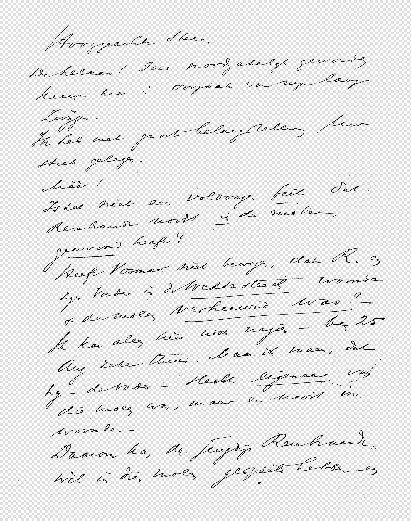 Handwritten Note with Transparent Background