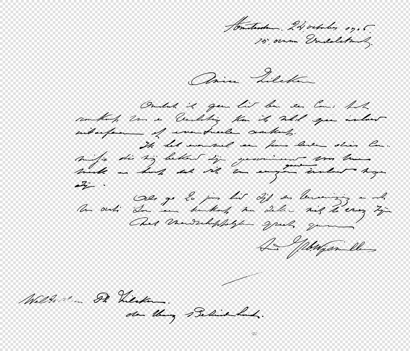 Handwritten Note with Transparent Background