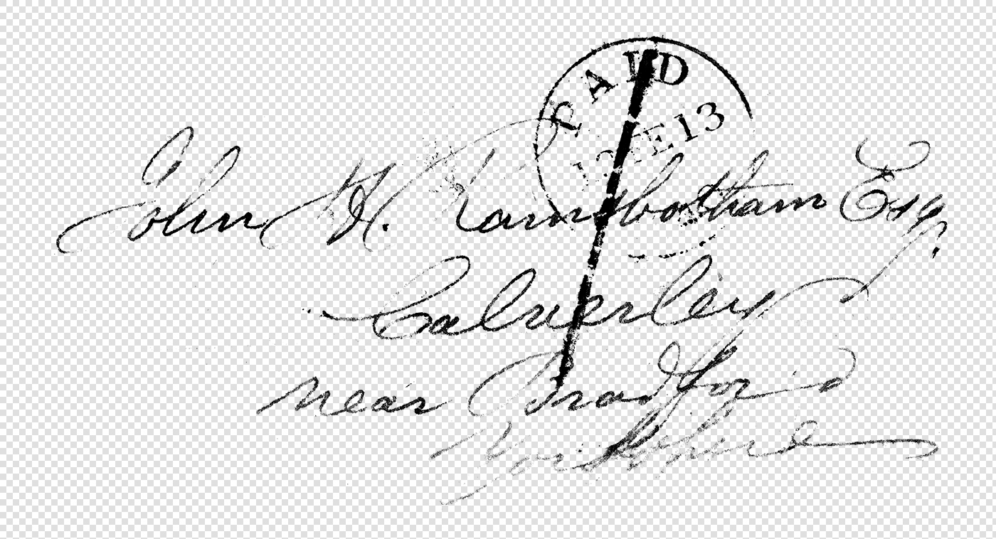 Handwritten Envelope Sample with Postal Stamp