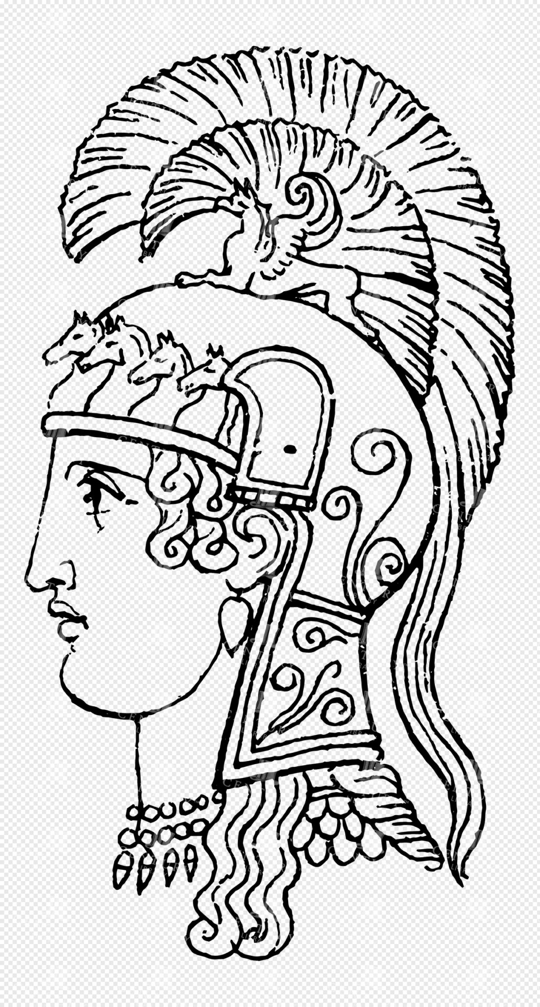 Greek Warrior with Crested Helmet