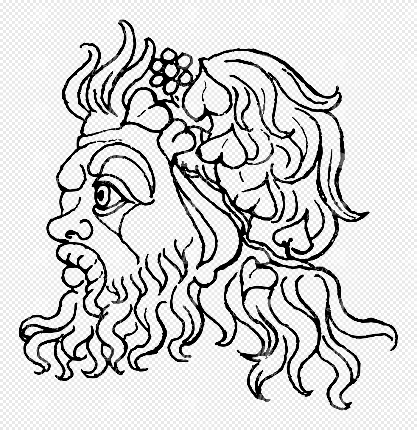 Greek Mythological Figure with Floral Vine Crown