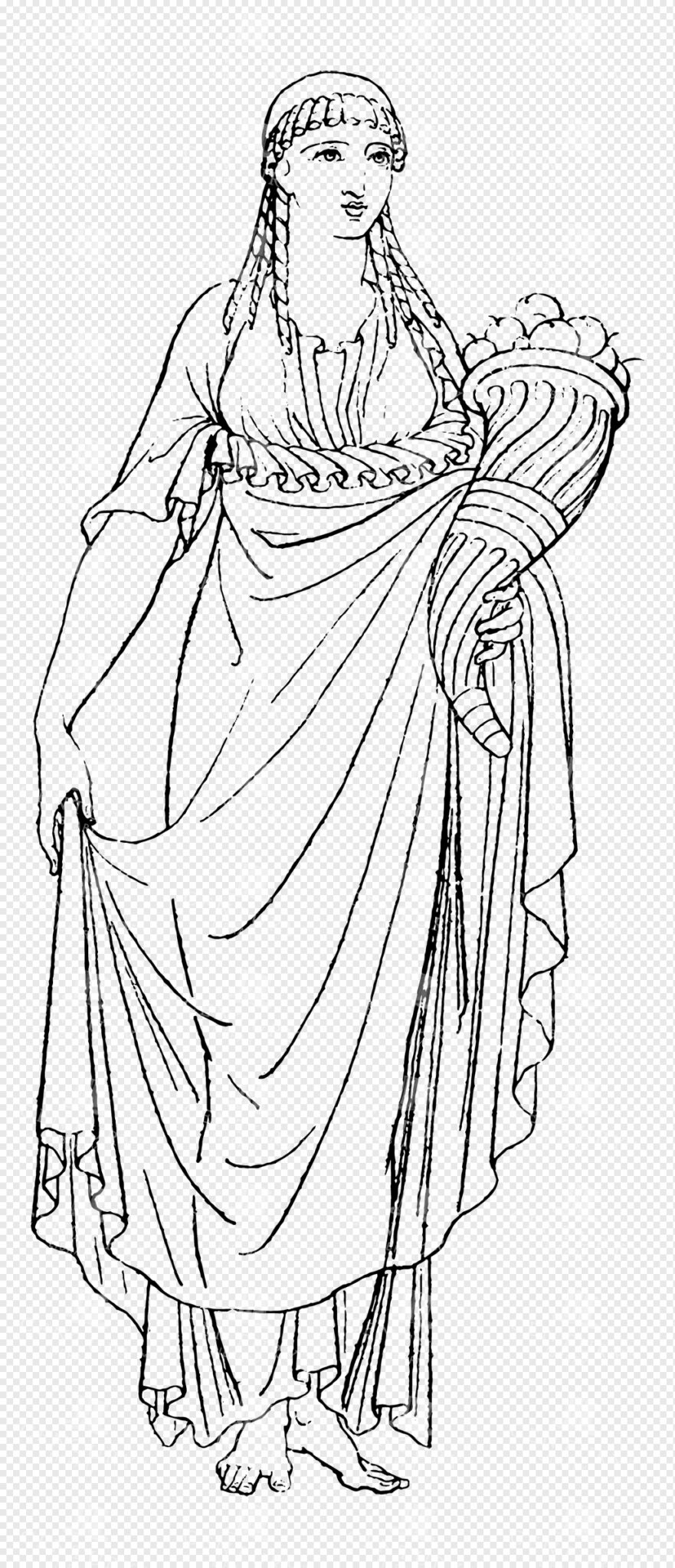 Ancient Greek or Roman Goddess Holding a Cornucopia