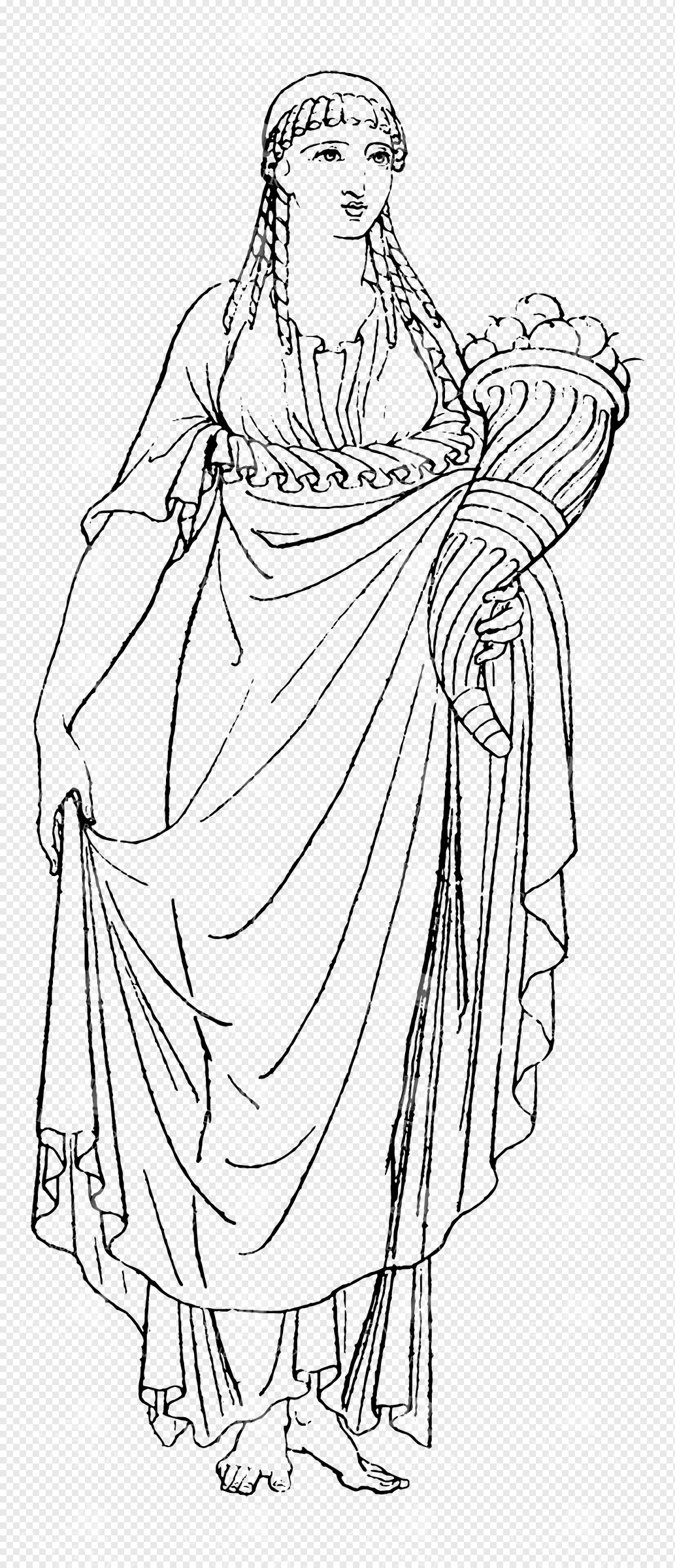 Ancient Greek or Roman Goddess Holding a Cornucopia
